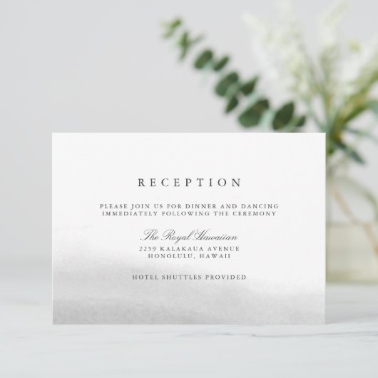 Mist Wedding Reception Card Einladung (Stehend Vorderseite)