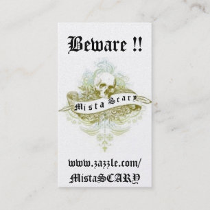 Mista BEÄNGSTIGEND Skull Banner Profil Business C Visitenkarte