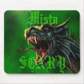 Mista BEÄNGSTIGENDES grüner Drache-Logo Mousepad (Vorne)