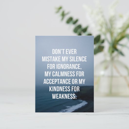 Mistake My Stille Quote Postkarte (Stehend Vorderseite)