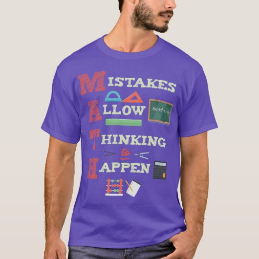 Mistakes Allowhinkingo Happen Matheacher retro vin T-Shirt (Vorderseite)