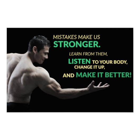 Mistakes Make Us Stronger Motivational Poster (Vorderseite)