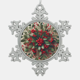 Mistel schneeflocken Zinn-Ornament