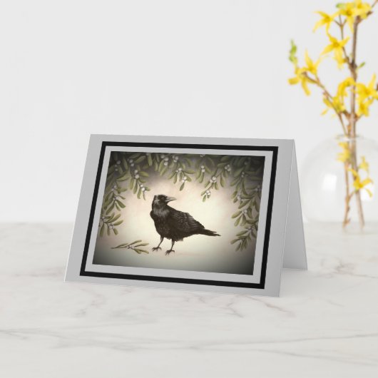 Mistelkrähe Karte (Gelbe Blume)