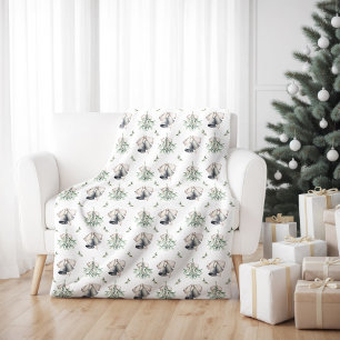 Misteltoe Silberglocken Weihnachten Fleecedecke