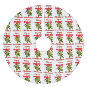 Mistelzweig der frohen Weihnachten Polyester Weihnachtsbaumdecke