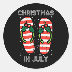 Mistelzweig Flip Flops Weihnachten im Jully Sommer Runder Aufkleber