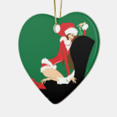 Mistelzweig-Herz-Verzierung Keramikornament (Links)