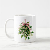 Mistelzweig mit rosa Band Kaffeetasse (Links)