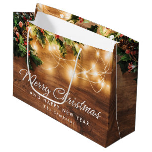 Mistelzweig Rustikales Weihnachtsfest Große Geschenktüte
