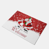 Mistelzweig-Sankt-Weihnachtsfußmatte Fußmatte (Schrägansicht)