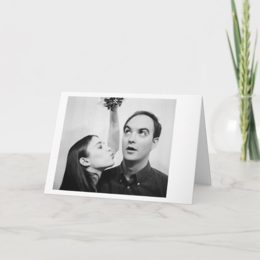 Mistelzweig-Weihnachten Feiertagskarte (Vorderseite)