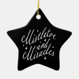 Mistelzweig & Wunder Modernes Weihnachten Schwarze Keramik Ornament