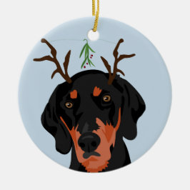 Mistelzweigcoonhound-Verzierung Keramik Ornament