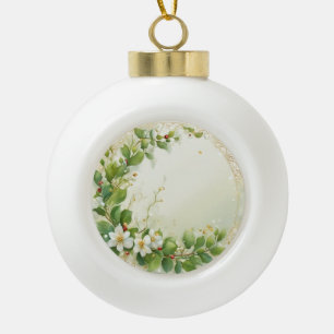 Mistelzweige, wasserfarben pastell Gemälde Keramik Kugel-Ornament