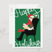 Mistelzweigpostkarte Feiertagspostkarte (Vorne/Hinten)