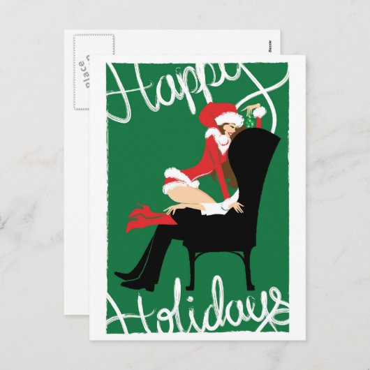 Mistelzweigpostkarte Feiertagspostkarte (Vorne/Hinten)