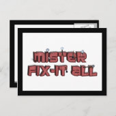 Mister Fix-it-all-Holzosen-Text-Design Postkarte (Vorne/Hinten)