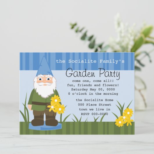 Mister Garden Gnome Einladung (Stehend Vorderseite)