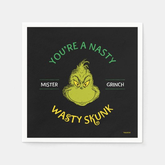 Mister Grinch | Du bist ein Ekliger Wasty Skunk Serviette (Vorderseite)