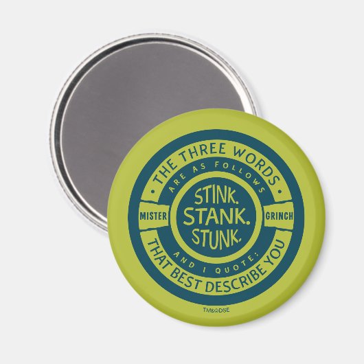 Mister Grinch | Stink Stank Stank Quote Magnet (Vorderseite/Rückseite)