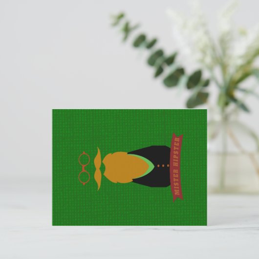 Mister Hipster Postkarte (Stehend Vorderseite)