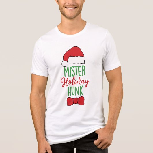 Mister Holiday Hunk Moderne Weihnachtsfeiertage Tri-Blend Shirt (Vorderseite)