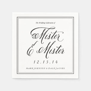 Mister & Mister Wedding Napkins in Schwarz und Wei Serviette