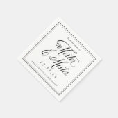 Mister & Mister Wedding Napkins in Schwarz und Wei Serviette (Ecke)