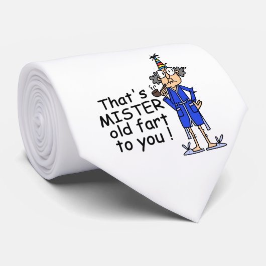 Mister Old Furz Birthday Spaß Krawatte (Gerollt)