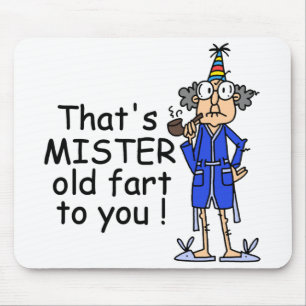 Mister Old Furz Birthday Spaß Mousepad