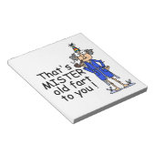 Mister Old Furz Birthday Spaß Notizblock (angewinkelt)