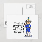 Mister Old Furz Birthday Spaß Postkarte (Vorne/Hinten)