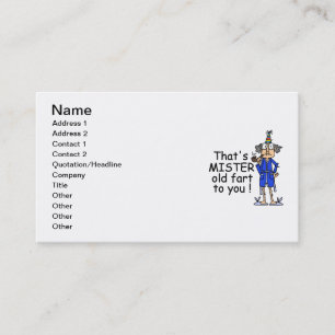 Mister Old Furz Birthday Spaß Visitenkarte