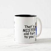 Mister Old Furz Birthday Spaß Zweifarbige Tasse (VorderseiteRechts)