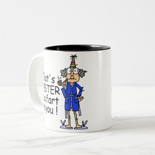 Mister Old Furz Birthday Spaß Zweifarbige Tasse (Vorderseite Links)