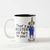 Mister Old Furz Birthday Spaß Zweifarbige Tasse (Links)