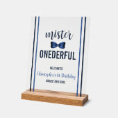 Mister Onederful Bow Krawatte 1. Geburtstag Acrylschild (Winkel)
