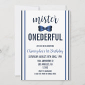 Mister Onederful Bow Krawatte 1. Geburtstag Einladung (Vorderseite)