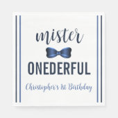 Mister Onederful Bow Krawatte 1. Geburtstag Serviette (Vorderseite)