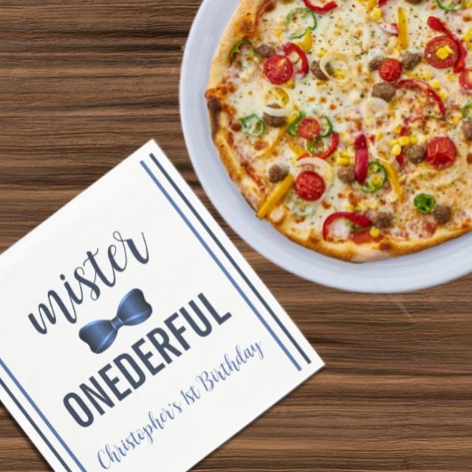 Mister Onederful Bow Krawatte 1. Geburtstag Serviette