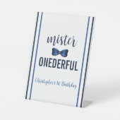 Mister Onederful Bow Krawatte 1. Geburtstag Sockelschild (Vorderseite)