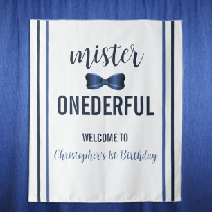 Mister Onederful Bow Krawatte 1. Geburtstag Wandteppich