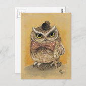 Mister Owl Dapper Gent Postkarte (Vorne/Hinten)