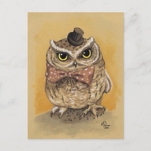 Mister Owl Dapper Gent Postkarte (Vorderseite)