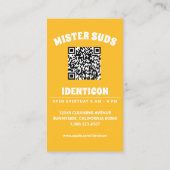 MISTER SUDS WASH with QR code Visitenkarte (Rückseite)