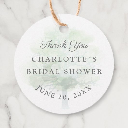 Mistgrün Eichenbaum danke Ihnen Tag Geschenkanhänger (Rückseite)