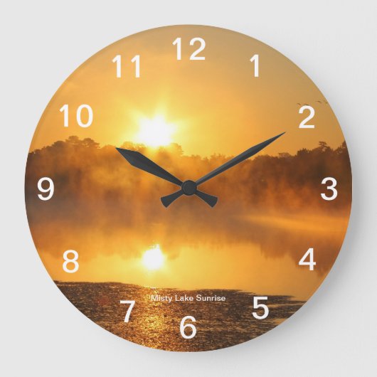 Misti Lake Sunrise Wall Clock Große Wanduhr (Vorderseite)