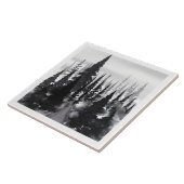 Misti monochrome Pine Forest Wasserfarbe Kunst dru Fliese (Seite)