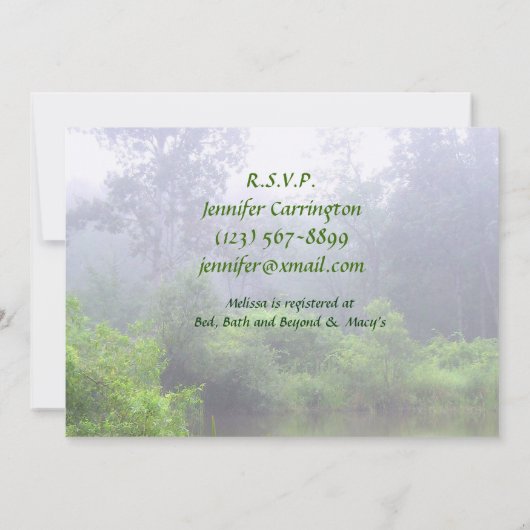 Misti-Teich-Brautparty Einladung (Rückseite)